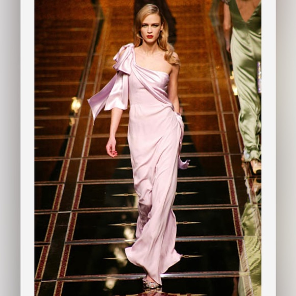 VALENTINO Couture AW 07 / 08 RTW Runway Lavender Pink Silk Draped Gown Dress 10 - Picture 1 of 15